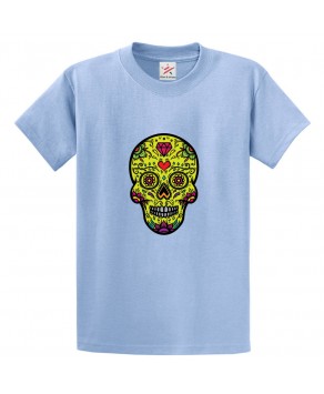 Sugar Skull Colorful Classic Unisex Kids and Adults T-Shirt